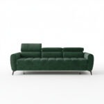 Kanapa z funkcją spania Bjorn z regulowanymi zagłówkami butelkowa zieleń welur