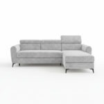 Narożnik z funkcją spania Bjorn uniwersalny L-kształtny z pojemnikiem na pościel szary sztruks