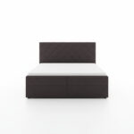 Łóżko kontynentalne Zori z pojemnikami na pościel grafitowy welur