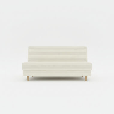 Wersalka z funkcją spania Luna z pojemnikiem na pościel kremowy sztruks