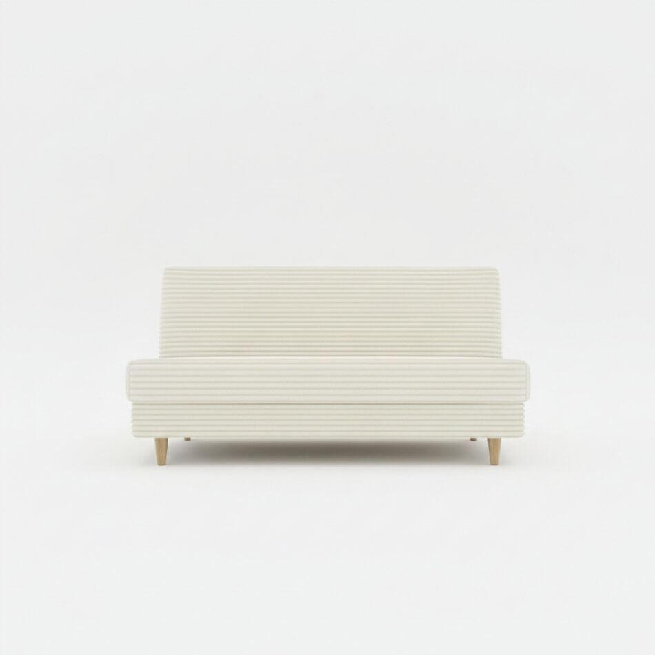 Wersalka z funkcją spania Luna z pojemnikiem na pościel kremowy sztruks