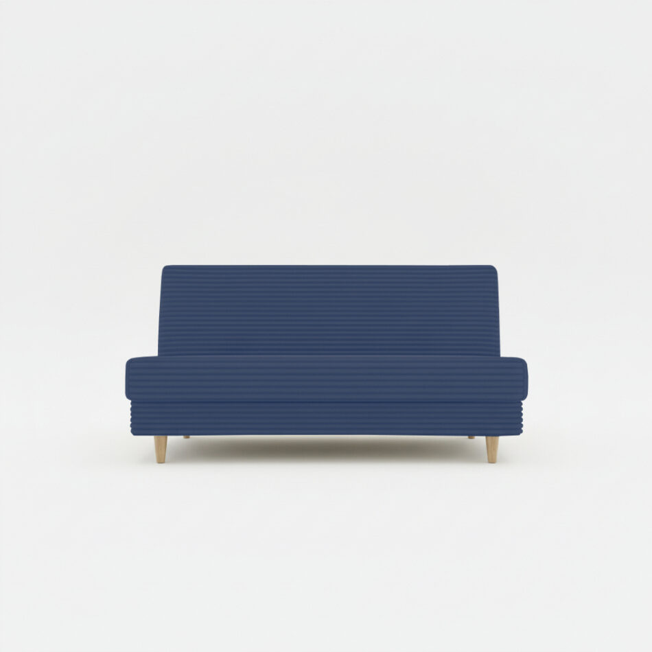 Wersalka z funkcją spania Luna z pojemnikiem na pościel granatowy sztruks