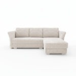 Narożnik z funkcją spania Merino uniwersalny L-kształtny z pojemnikiem na pościel kremowy sztruks