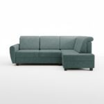 Narożnik z funkcją spania Milo prawy L-kształtny z pojemnikiem na pościel miętowa plecionka