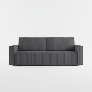 Kanapa z funkcją spania Mimir z pojemnikiem na pościel grafitowy sztruks