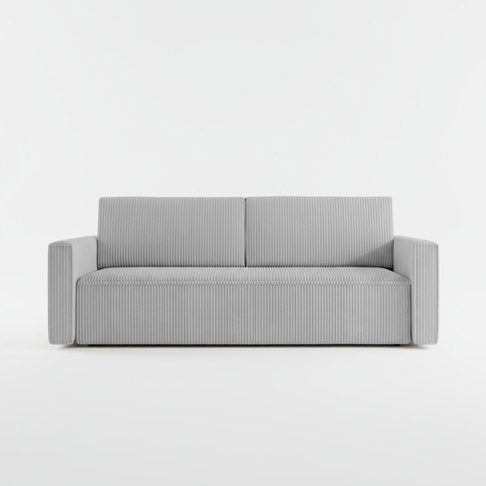 Kanapa z funkcją spania Mimir z pojemnikiem na pościel szary sztruks