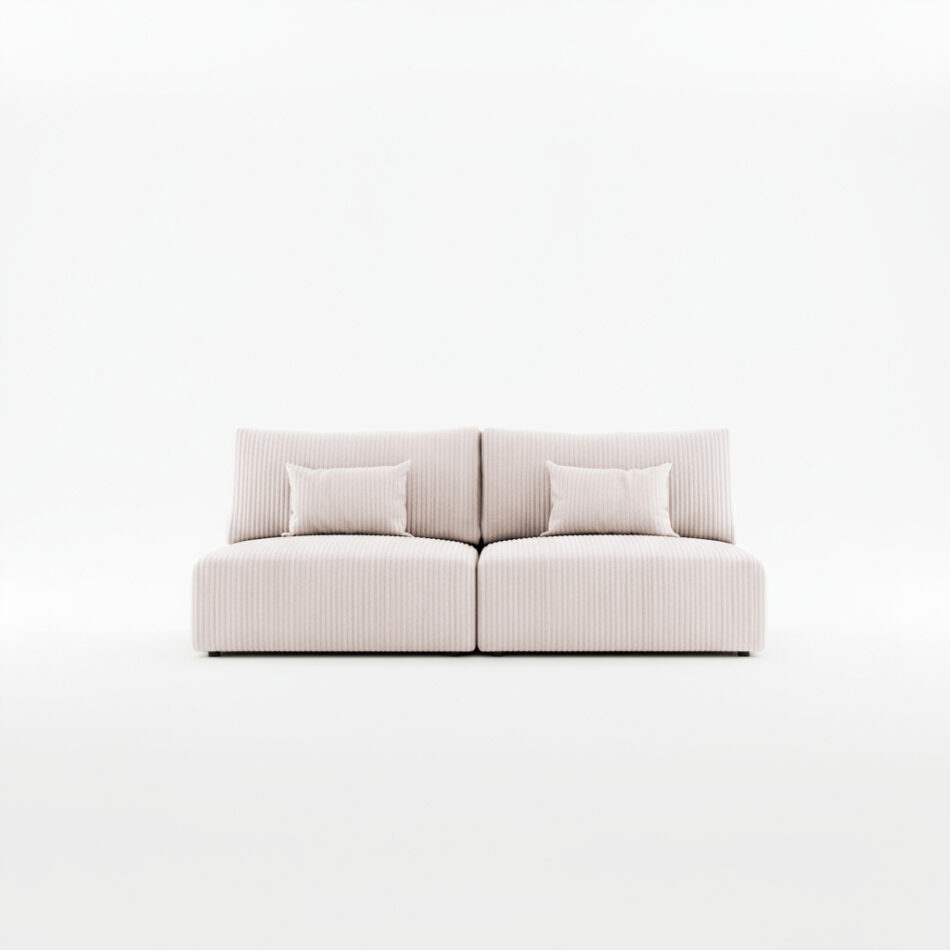 Kanapa z funkcją spania Modulo z pojemnikiem na pościel kremowy sztruks