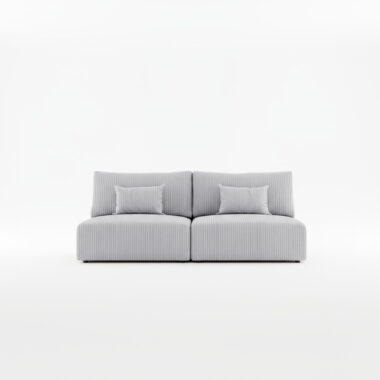 Kanapa z funkcją spania Modulo z pojemnikiem na pościel szary sztruks