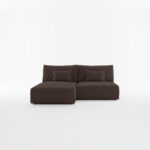 Narożnik z funkcją spania Modulo uniwersalny L-kształtny z pojemnikiem na pościel brązowy sztruks