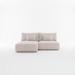 Narożnik z funkcją spania Modulo uniwersalny L-kształtny z pojemnikiem na pościel kremowy sztruks