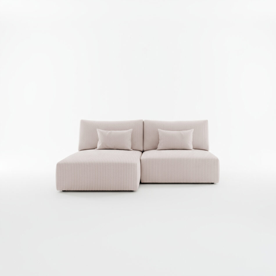 Narożnik z funkcją spania Modulo uniwersalny L-kształtny z pojemnikiem na pościel kremowy sztruks