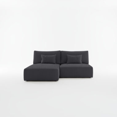 Narożnik z funkcją spania Modulo uniwersalny L-kształtny z pojemnikiem na pościel grafitowy sztruks