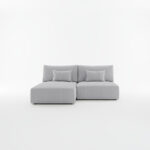 Narożnik z funkcją spania Modulo uniwersalny L-kształtny z pojemnikiem na pościel szary sztruks