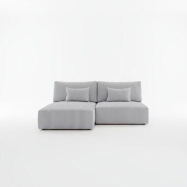 Narożnik z funkcją spania Modulo uniwersalny L-kształtny z pojemnikiem na pościel szary sztruks