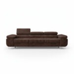 Kanapa z funkcją spania Norberg z regulowanymi zagłówkami brązowy welur