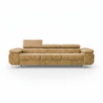 Kanapa z funkcją spania Norberg z regulowanymi zagłówkami musztardowy welur