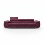 Kanapa z funkcją spania Norberg z regulowanymi zagłówkami bordowy welur