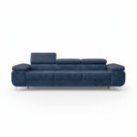 Kanapa z funkcją spania Norberg z regulowanymi zagłówkami granatowy welur
