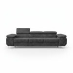 Kanapa z funkcją spania Norberg z regulowanymi zagłówkami grafitowy welur