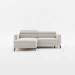 Narożnik z funkcją spania Otino uniwersalny L-kształtny z pojemnikiem na pościel kremowa plecionka