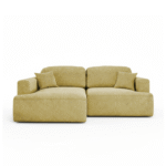 Narożnik z funkcją spania Sunny lewy L-kształtny z pojemnikiem na pościel jasnozielony welur