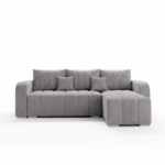 Narożnik z funkcją spania Pufetto uniwersalny L-kształtny z pojemnikiem na pościel szary sztruks