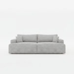 Kanapa z funkcją spania Vela z pojemnikiem na pościel szary sztruks