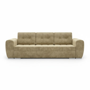 Kanapa z funkcją spania Bari z pojemnikiem na pościel beżowy welur