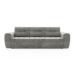 Kanapa z funkcją spania Bari z pojemnikiem na pościel szary welur