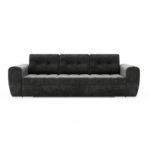 Kanapa z funkcją spania Bari z pojemnikiem na pościel grafitowy welur