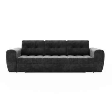 Kanapa z funkcją spania Bari z pojemnikiem na pościel grafitowy welur