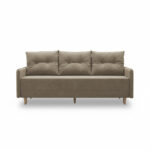 Kanapa z funkcją spania Fern z pojemnikiem na pościel beżowa plecionka