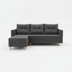 Narożnik z funkcją spania Ivar uniwersalny L-kształtny z pojemnikiem na pościel ciemnoszara plecionka