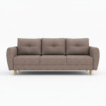 Kanapa z funkcją spania Manstad z pojemnikiem na pościel ciemnobeżowa plecionka