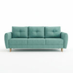 Kanapa z funkcją spania Manstad z pojemnikiem na pościel miętowa plecionka