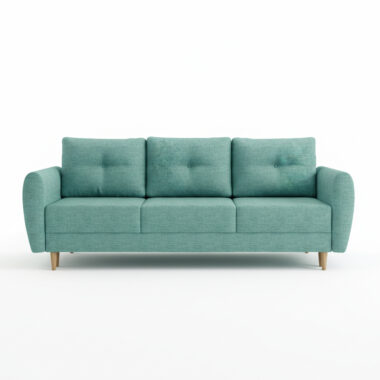 Kanapa z funkcją spania Manstad z pojemnikiem na pościel miętowa plecionka