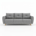 Kanapa z funkcją spania Manstad z pojemnikiem na pościel jasnoszara plecionka