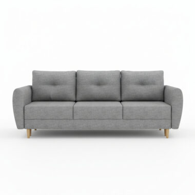 Kanapa z funkcją spania Manstad z pojemnikiem na pościel jasnoszara plecionka