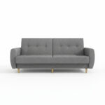 Wersalka z funkcją spania PRL z pojemnikiem na pościel szara plecionka