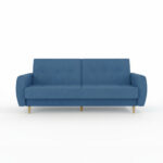 Wersalka z funkcją spania PRL z pojemnikiem na pościel granatowa plecionka