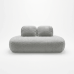 Sofa z funkcją spania Cloud z pojemnikiem na pościel jasnoszary plusz