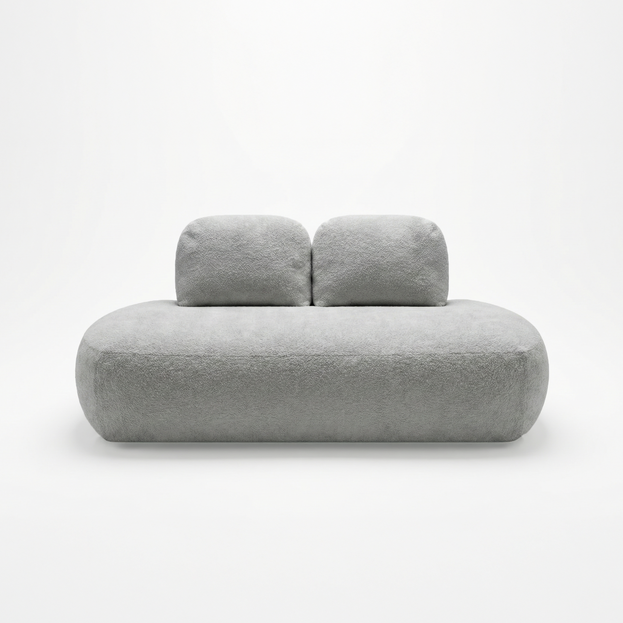 Sofa z funkcją spania Cloud z pojemnikiem na pościel jasnoszary plusz