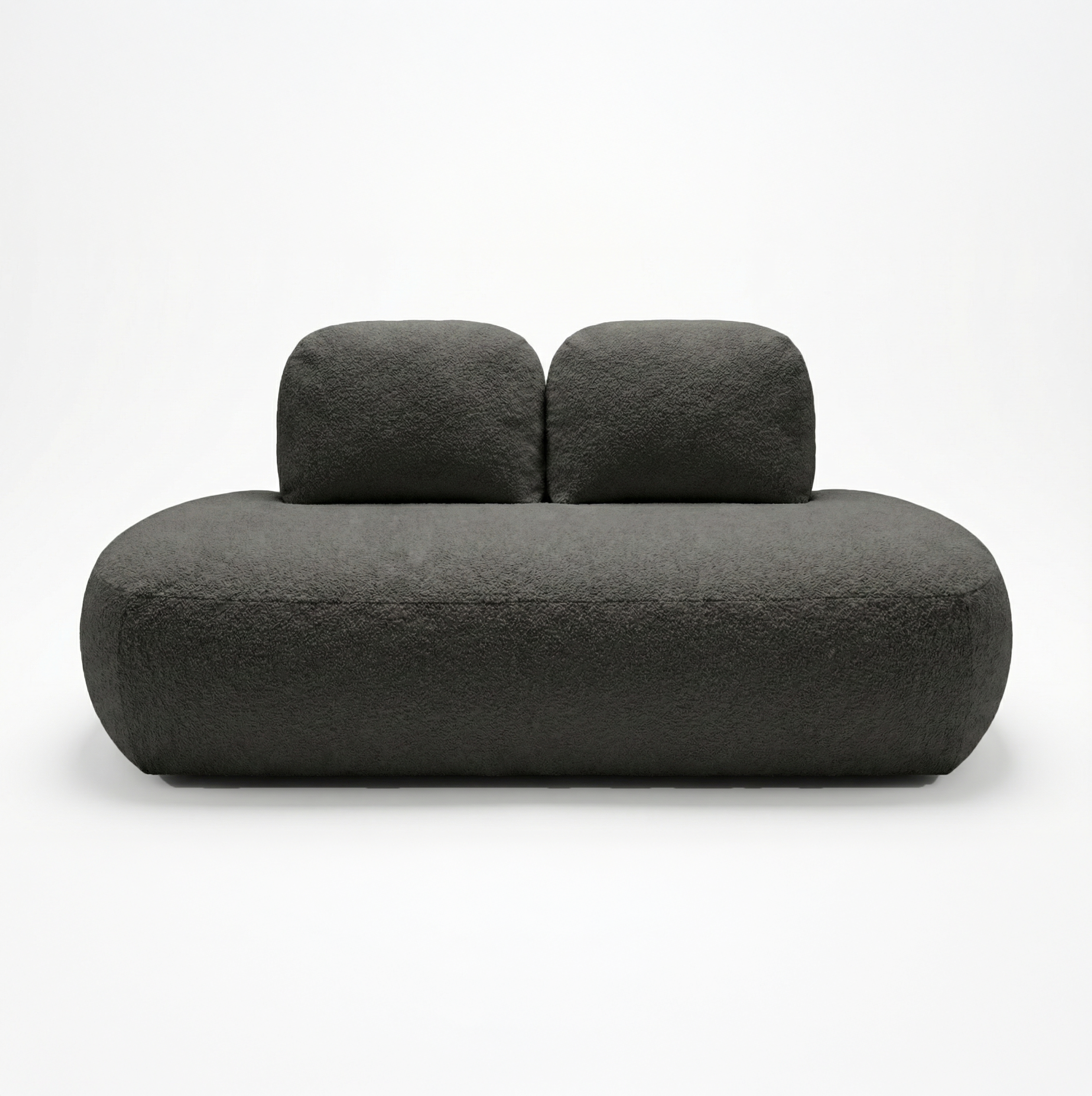 Sofa z funkcją spania Cloud z pojemnikiem na pościel ciemnoszary plusz