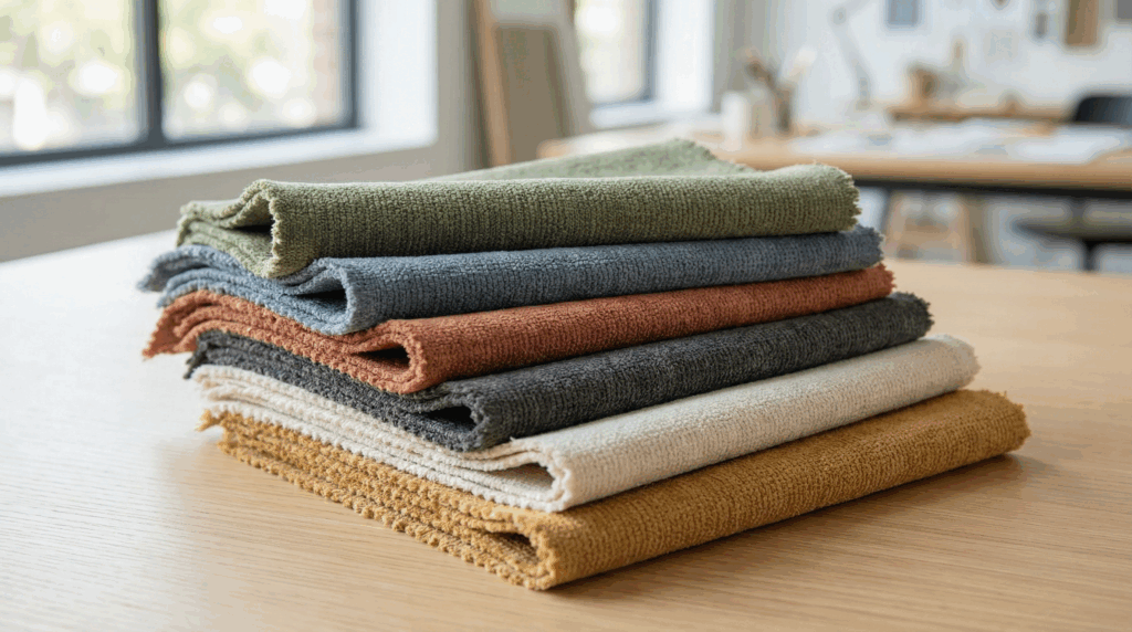 Próbki tkaniny szenilowej