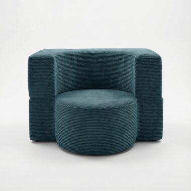 Fotel piankowy Arc niebieski sztruks