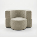 Fotel piankowy Arc kremowy sztruks