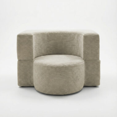 Fotel piankowy Arc kremowy sztruks