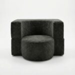 Fotel piankowy Arc grafitowy sztruks