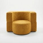 Fotel piankowy Arc musztardowy sztruks