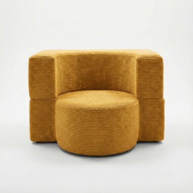 Fotel piankowy Arc musztardowy sztruks